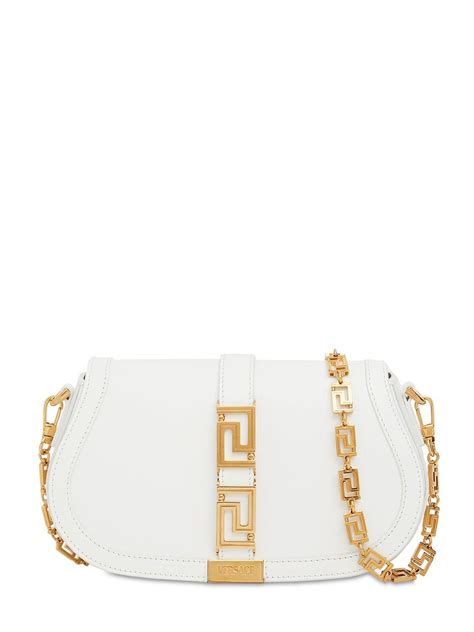 versace small white bag|Versace greca goddess.